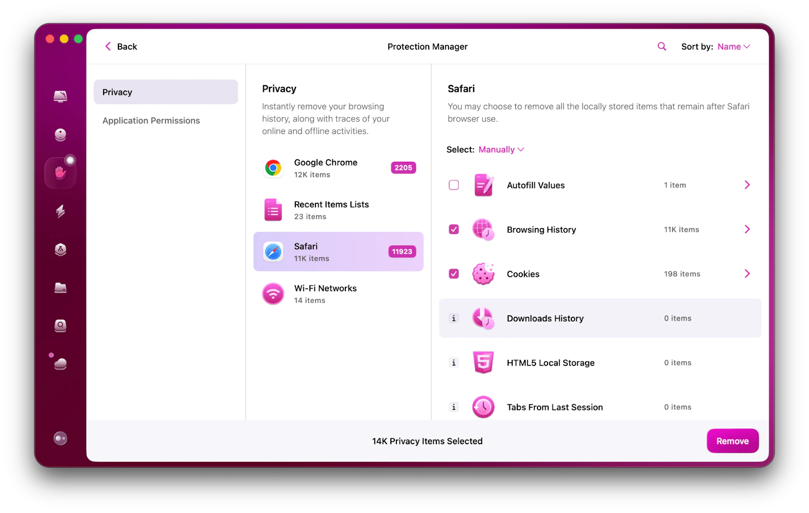 The Protection Manager tab of CleanMyMac, a Mac optimization tool that is available on Setapp.